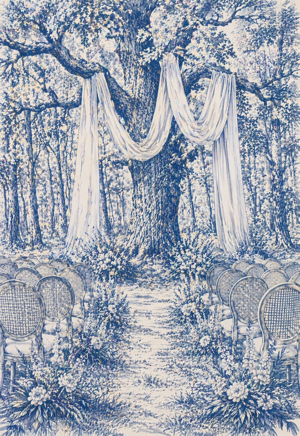 Illustration der Zeremonie unter Bäumen